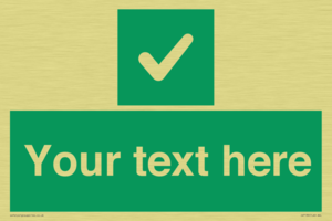 Custom green background, green square with tick sign